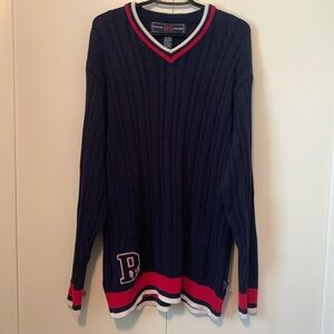 Vintage Phat Farm 90s Y2K Navy Blue Men’s Knit Long Baggy Sweater Size Large